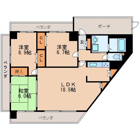 ファヴォ－ル白壁の物件間取画像